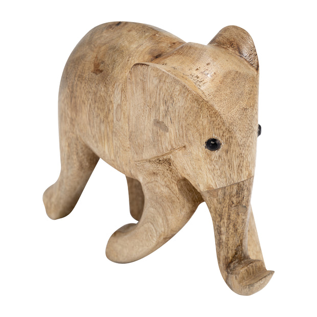 Wood, 8"h Elephant Deco, Brown