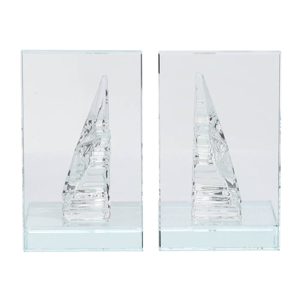 Crystal, S/2 5"h Star Bookends