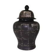 Ceramic 28" Temple Jar, Antique Black