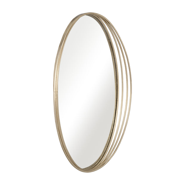 Iron, 26x39" Oval Mirror, Gold