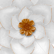 Metal 19" Lotus Wall Deco, White/gold
