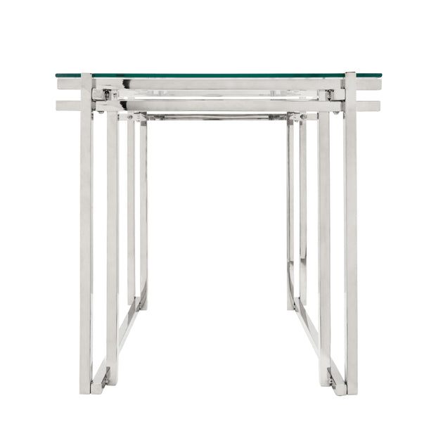 Metal 24" Side Table, Silver