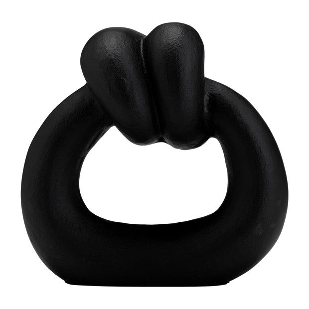 Metal,11"h,broad Knot Ring Sculpture,black