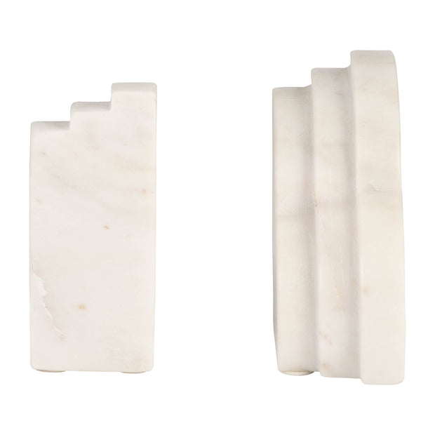 Marble, S/2 6"h Rainbow Bookends, White
