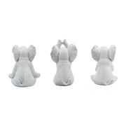 Resin, S/3, 8"h, Yoga Elephants, Wt