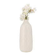 Cer, 16" Plaid Textured Vase, Beige