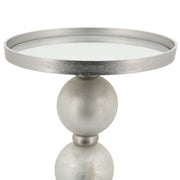 Metal, 22"h Orb Side Table, Mirror Top, Champ/brnz
