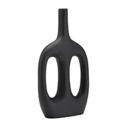 Metal,15", Hollow Handles Vase,black