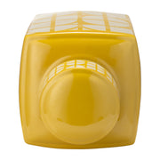 Cer, 16"h Square Jar W/ Lid, Yellow/cotton