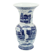 Cer, 16"h Chinoiserie Vase, Blue