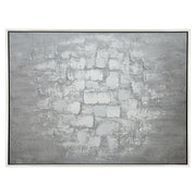 47x35 Handpainted Abstract Canvas, Gray