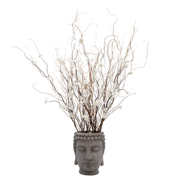 Gray Buddha Head Planter