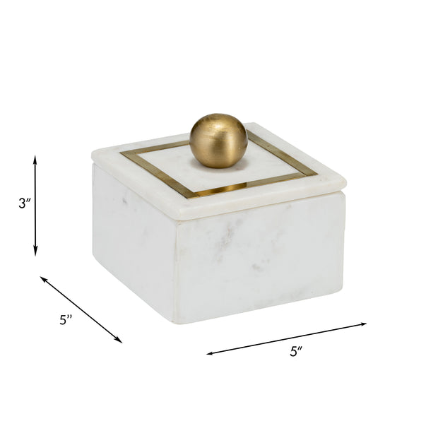 Marble, 5x5 Box - Knob, White