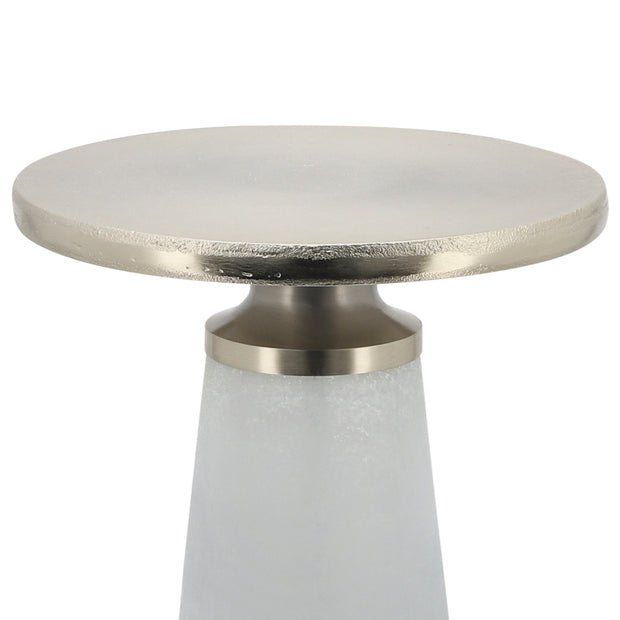 Metal Top, 21"h Nebular Side Table, Frost