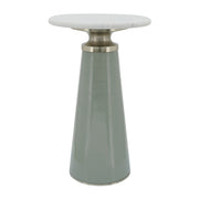 Marble Top, 21"h Nebular Side Table, Gray