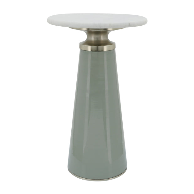 Marble Top, 21"h Nebular Side Table, Gray