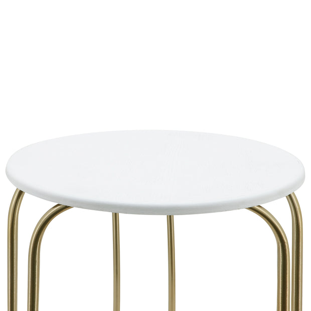 Metal, S/2 22/28" End Tables, White/gld