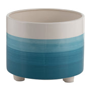 S/2 10/12" Footed Planter,  Blue
