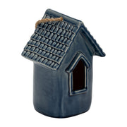 Cer, 7" Decorative Bird House, Dark Cyan Blue