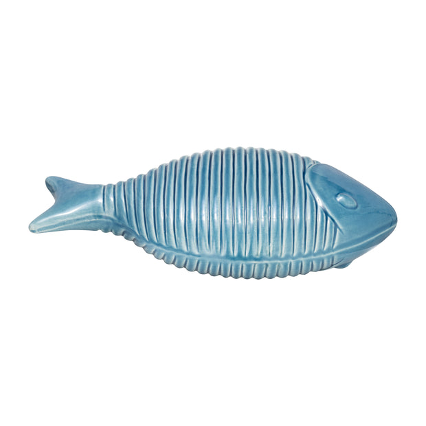 Cer,16",v Striped Fish,blue