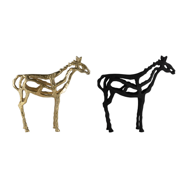 Metal,14"h, Horse Illusion Sculpture,gold