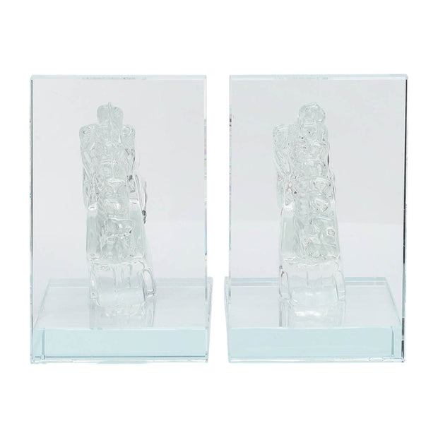 Crystal, S/2 5"h Horse Bookends