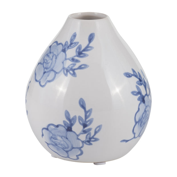 Cer, 5"h Chinoiserie Bud Vase, Blue/white