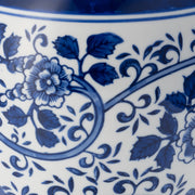 Ec Cer,14" Blue/white Temple Jar