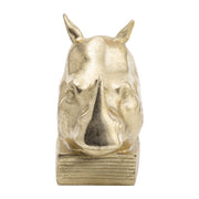 Res, S/2 8"h, Rhino Bookend, Gold