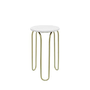 Metal, S/2 22/28" End Tables, White/gld
