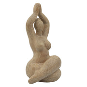 Resin 11" Namaste Female Yoga Figurine, Brown