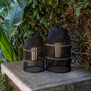 Bamboo 17" Lantern, Black