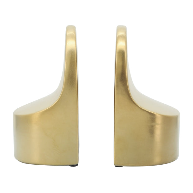 Cer, 6"h Contemporary Bookends, Gold