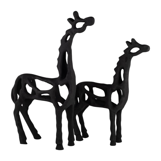 Metal,16"h,giraffe Illusion Sculpture,black