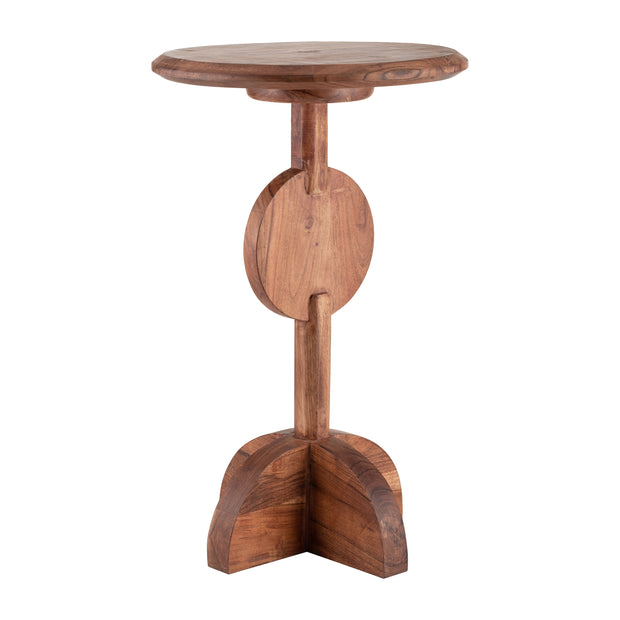 Wood, 15"dx24"h Antique Look Side Table, Lt Brown