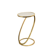 S/2 Gold Accent Tables, Mirror Top