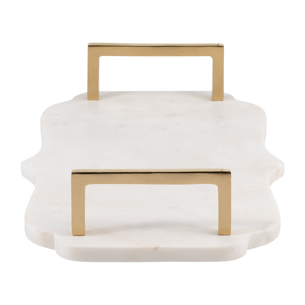 Marble, S/2 15/18"l Accent Trays, White
