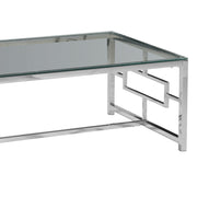 Silver Metal/glass Cocktail Table, Kd