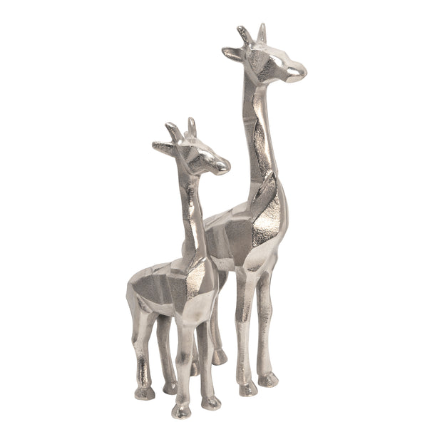 Aluminum Standing Giraffe, 12"silver