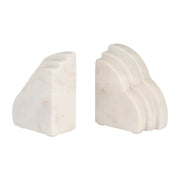 Marble, S/2 6"h Rainbow Bookends, White