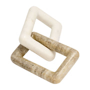 Marble, 10" 2 Square Links, White/onyx