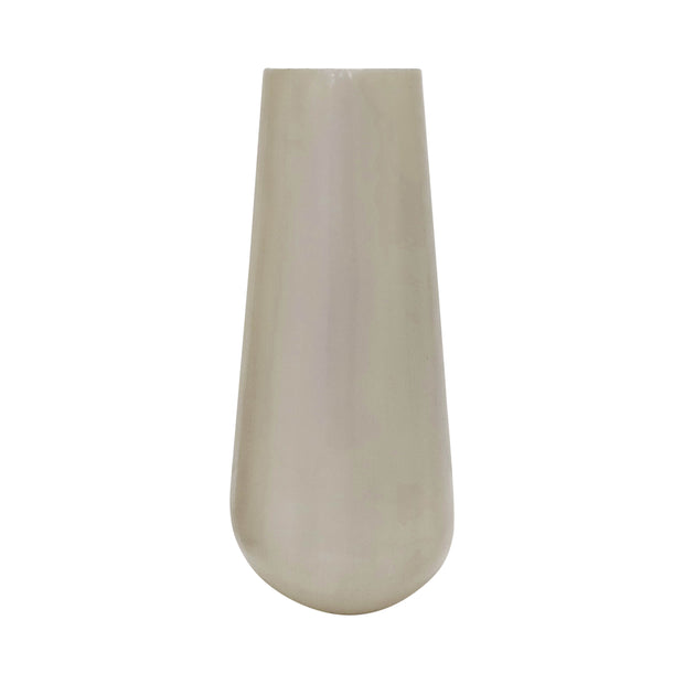 Metal 18"h Alabastron Vase, Pearl White