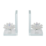 S/2 Crystal Lotus Bookends, Rainbow
