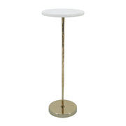 Metal/marble, 21"h Drink Table, White/gold Kd