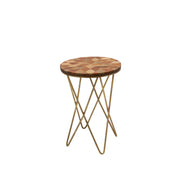 S/2 Metal & Wood Accent Tables, Brown