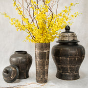 Ceramic 28" Temple Jar, Antique Black